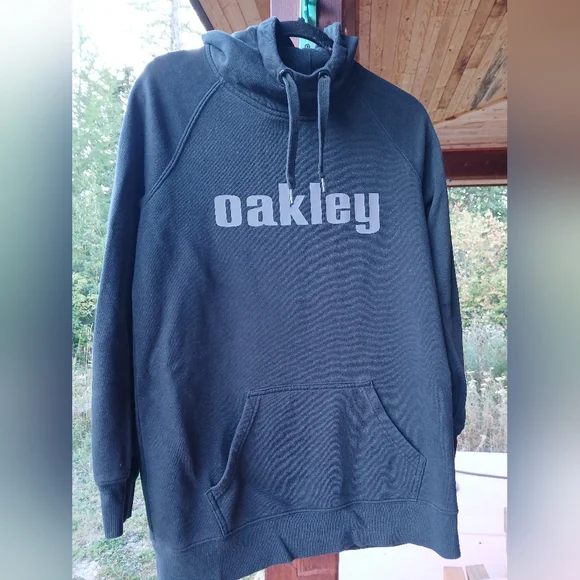 Oakley Black Men's Hoodie Junior Teen Unisex Retro Small Streetwear - Picture 3 of 6